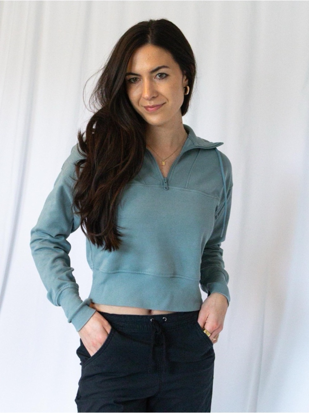 Half Zip Hoodie Sweatshirt - Picture 16 of 16